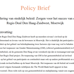 Eerste pagina van de Michael Mørch policy brief